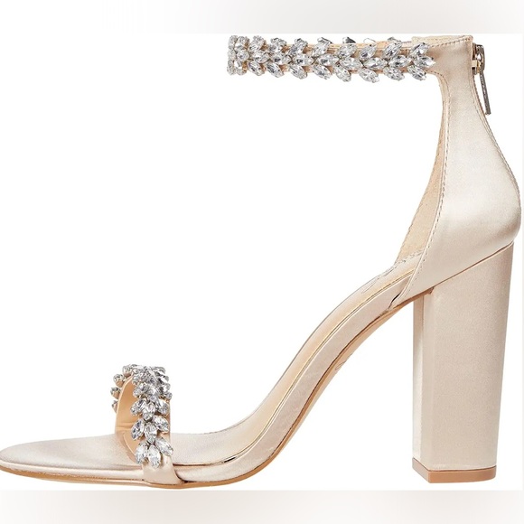 🖤🖤 Jewel Badgley Mischka Women's Mayra Block Heel Evening Sandals Size 11US - Picture 6 of 6
